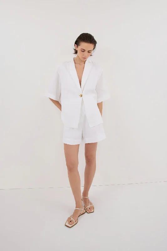 ALONDRA WHITE LINEN SHORT