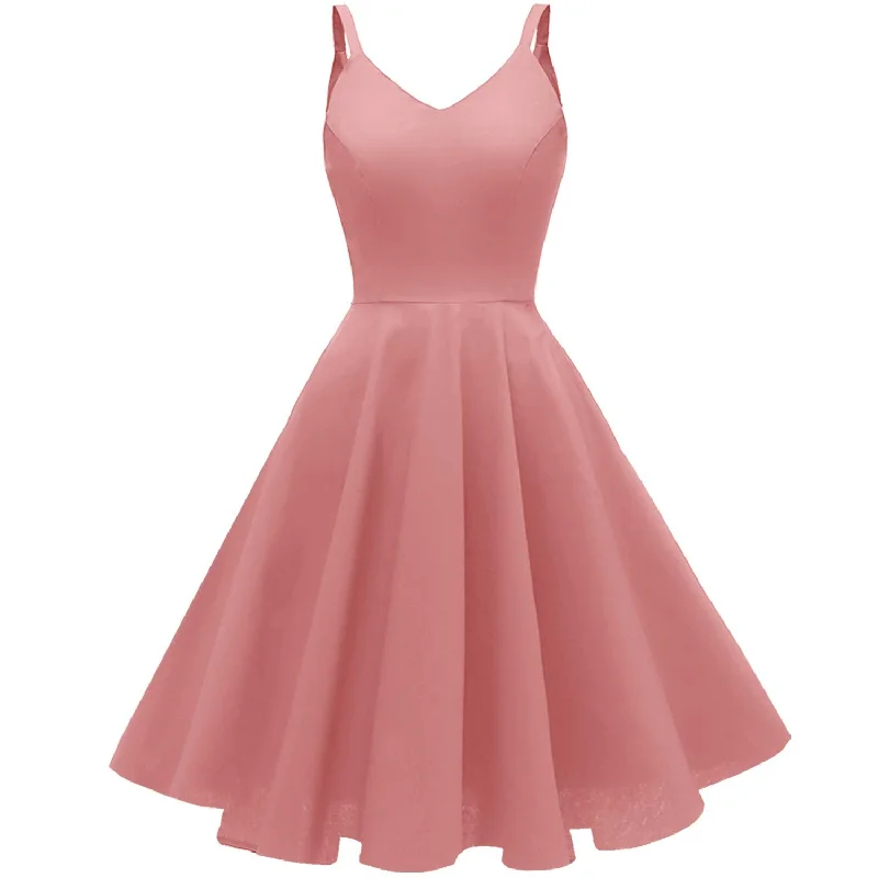 Prom Dress Retro Vintage Spaghetti Strap Cocktail Swing Dresses Short Skirt Wedding Guest Dresses Formal Wear Dresses