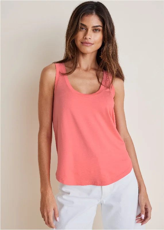 Scoop Neck Tank - Coral