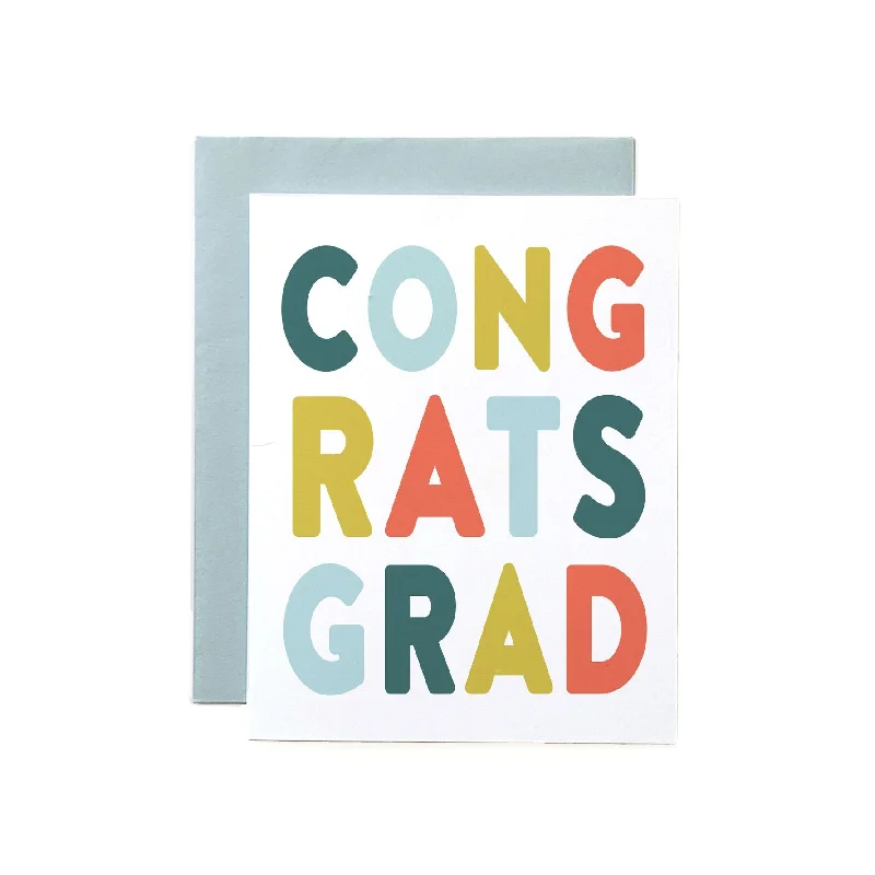 Congrats Grad Colorful Lettered Card