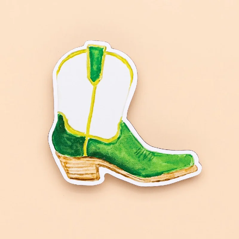 Cowboy Boot Sticker - Short Green