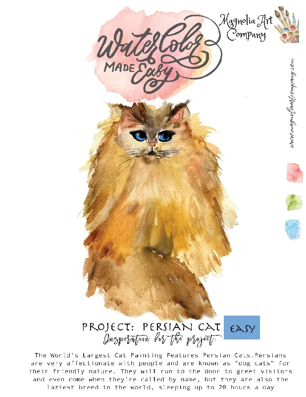 Persian Cat- Watercolor Kit- Watercolor Made Easy