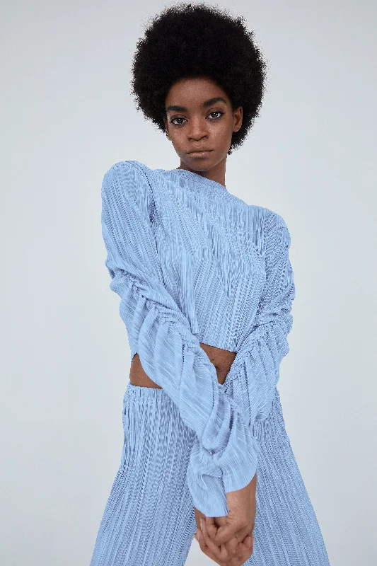 Pleated Top, Cornflower Blue