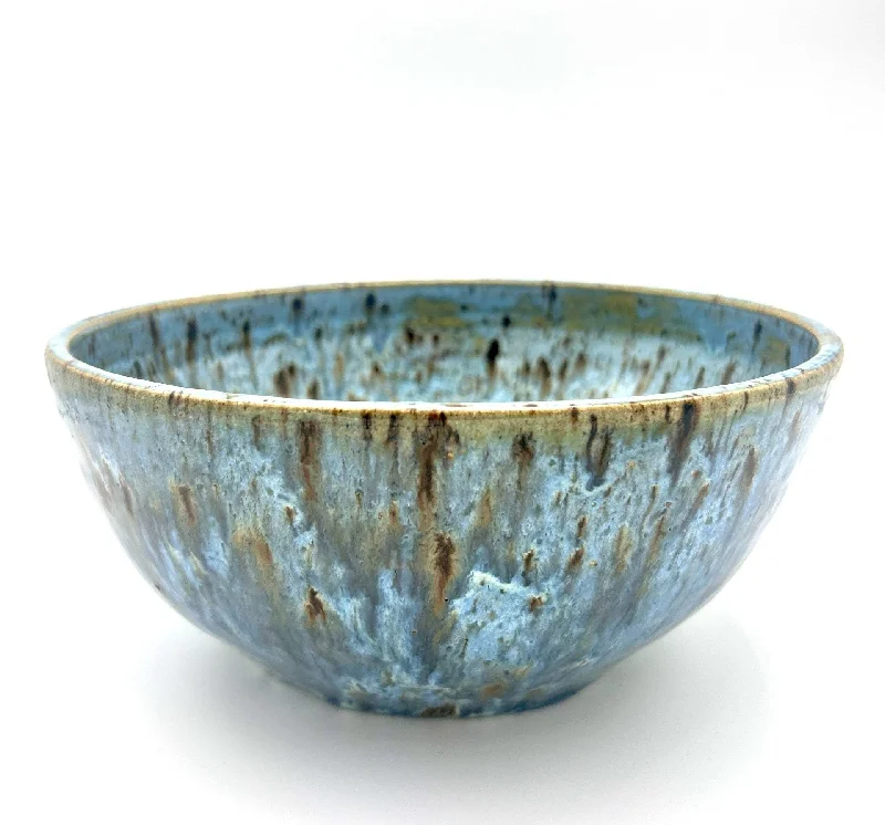 Serenity Splash: Modern Aqua Blue Ceramic Bowl