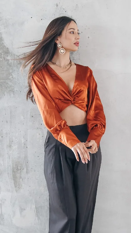 Azaria Longsleeve Satin Top