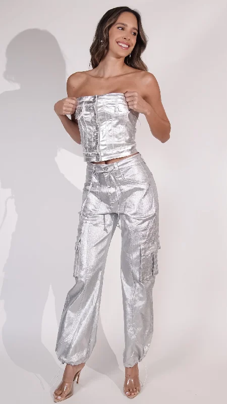 Leila Metallic Corset Top