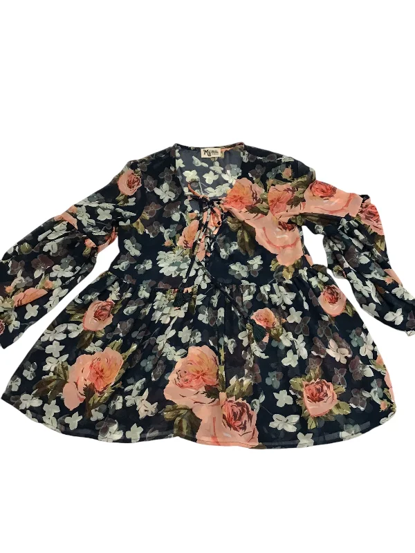 Blouse Long Sleeve By Mumu In Floral Print, Size: Xs