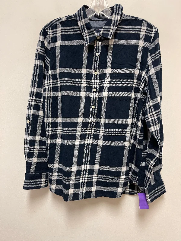 Blouse Long Sleeve By Tommy Hilfiger In Navy, Size: L