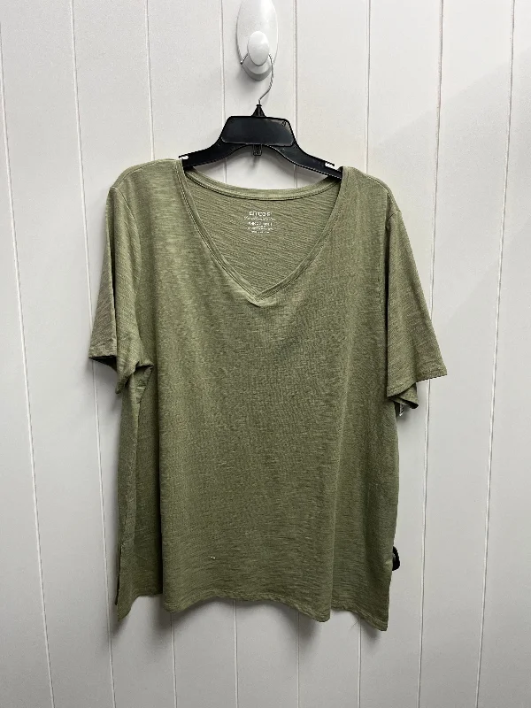 Top Short Sleeve Basic By Chicos In Green, Size: Xl