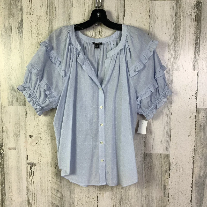 Top Short Sleeve By Ann Taylor In Blue, Size: M