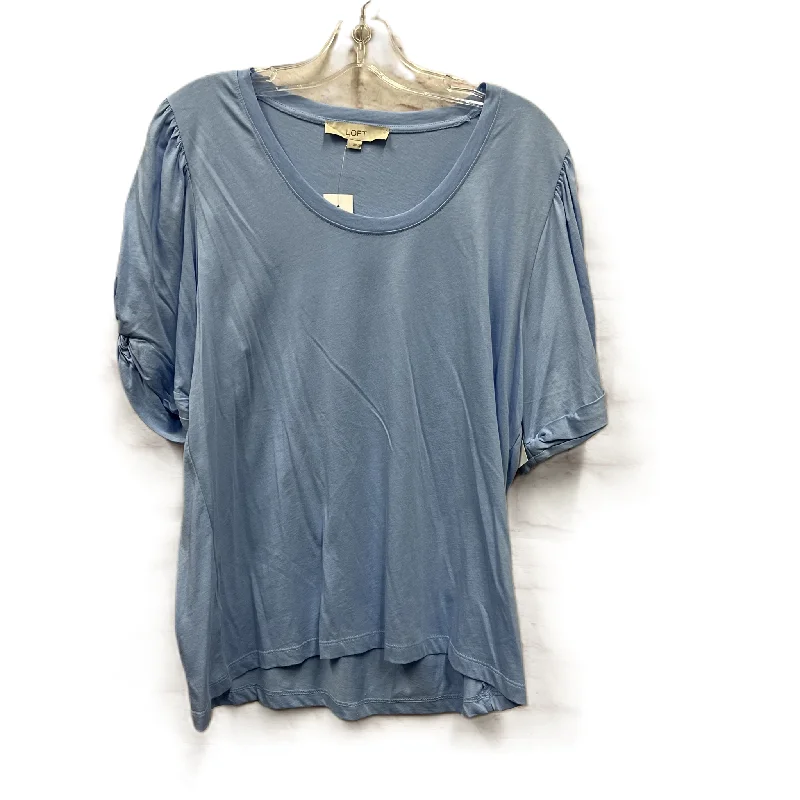 Top Short Sleeve By Loft In Blue, Size: L