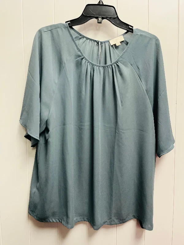 Top Short Sleeve By Loft In Blue, Size: Xl