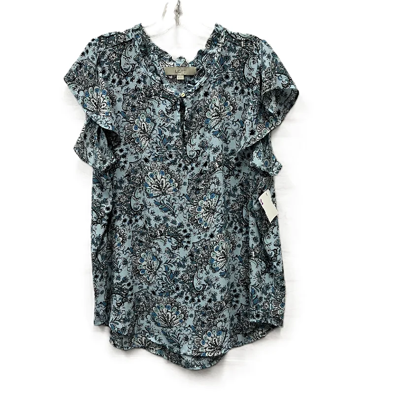 Top Short Sleeve By Loft In Blue, Size: Xl