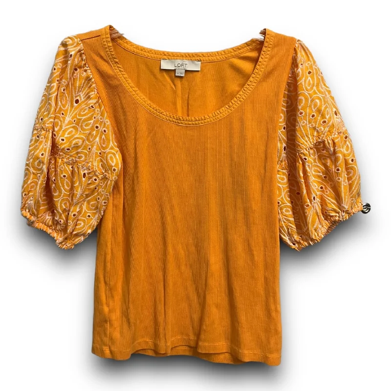 Top Short Sleeve By Loft In Yellow, Size: M