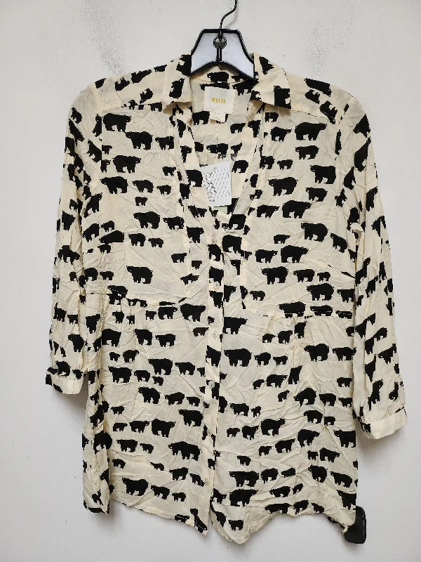 Top Short Sleeve By Maeve In Black & Tan, Size: Xs