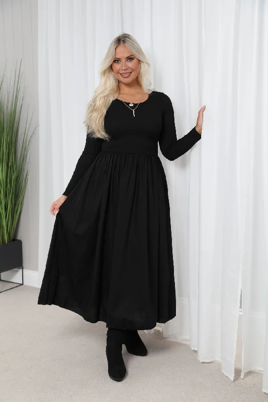 Long sleeve Venus dress Black