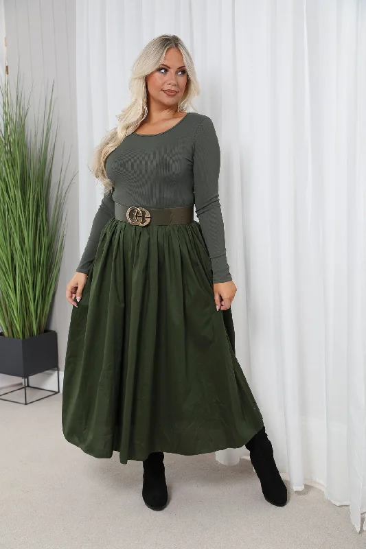 Long sleeve Venus dress Khaki