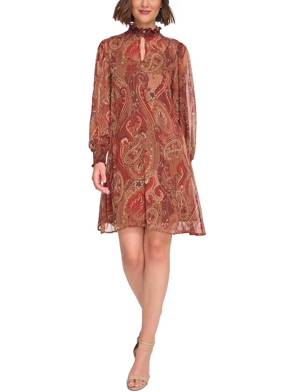 Womens Paisley Short Shift Dress