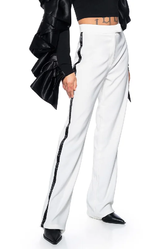 LANTIS WHITE TROUSER WITH RIBBON SEAM