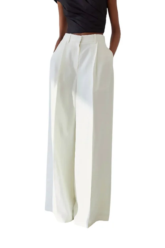 Laurie Wide Leg Trousers In Ivory