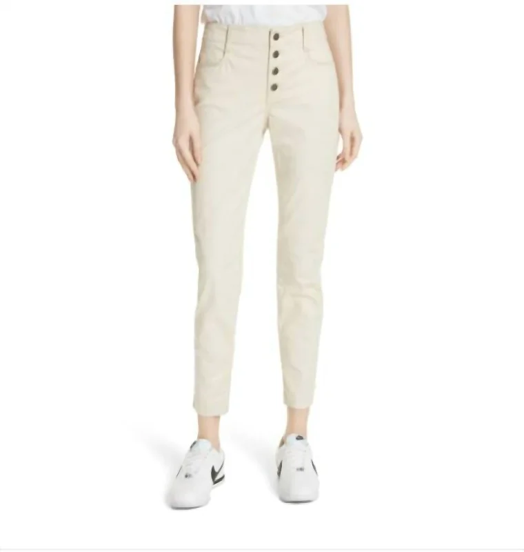 Owen Lace-Up Ankle Pants In Beige