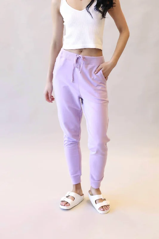 Solid Sweat Jogger In Dusty Lavender