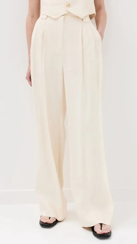 Tommy Wide Leg Pants In Bone