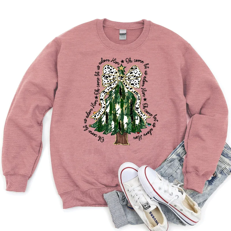 Adore Him Christmas Tree Sweatshirt