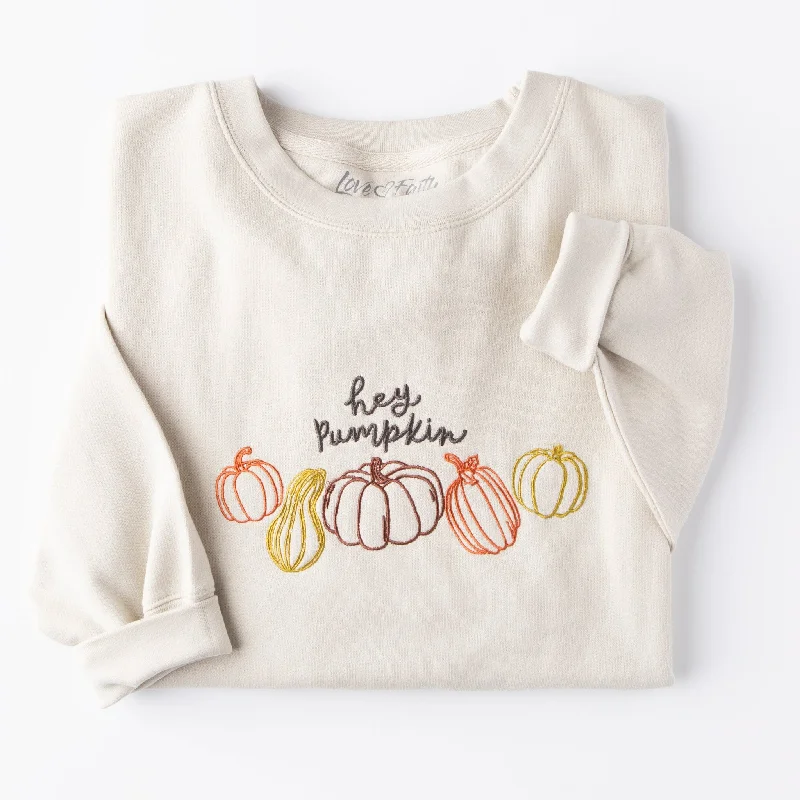 Embroidered Hey Pumpkin Sweatshirt