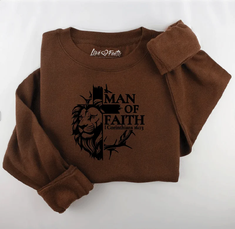 Embroidered Man of Faith Men's Sweatshirt