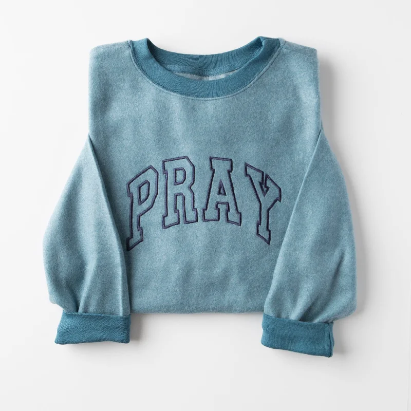 Embroidered Pray Fuzzy Sweatshirt