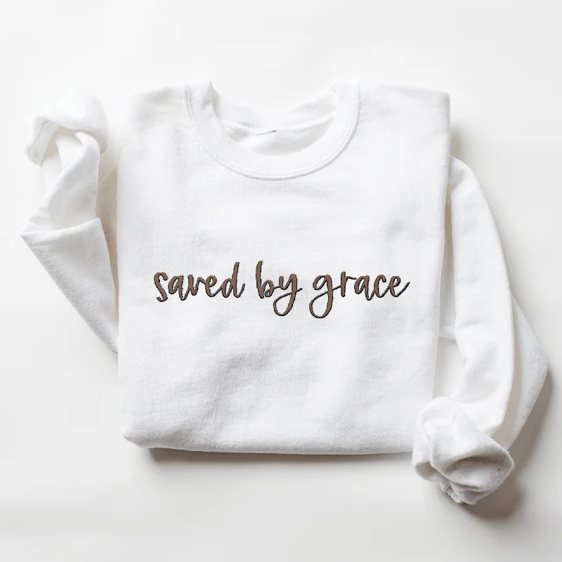 Embroidered Saved by Grace Sweatshirt