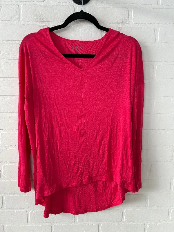 Top Long Sleeve Basic By Loft In Pink, Size: S