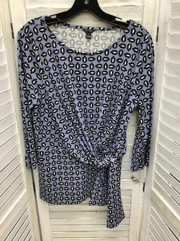 Top Long Sleeve By Ann Taylor In Blue, Size: M