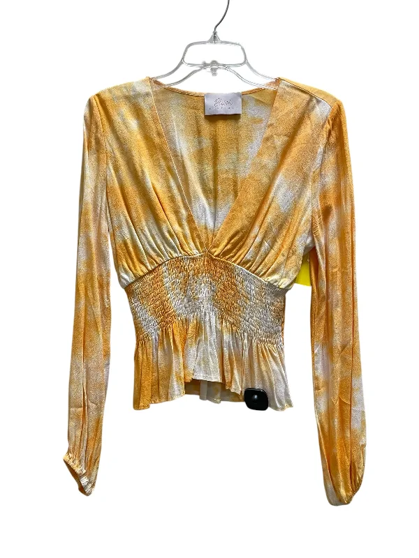 Top Long Sleeve By Blush In Yellow, Size: M