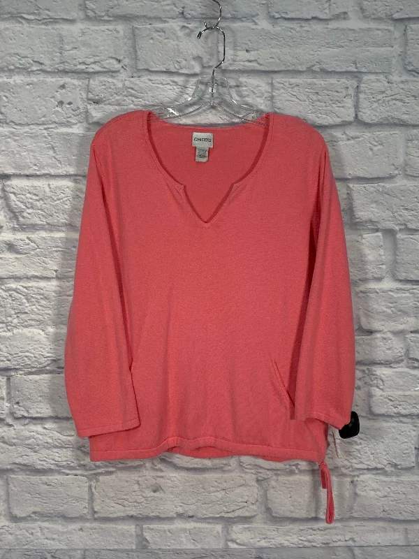 Top Long Sleeve By Chicos In Peach, Size: L