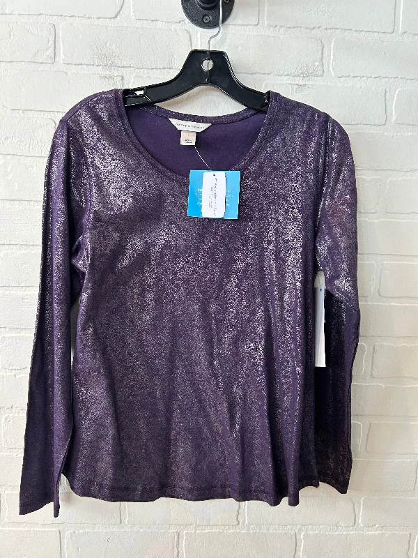 Top Long Sleeve By Christopher And Banks In Purple, Size: S