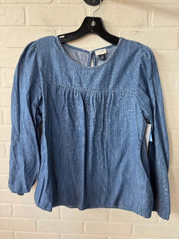 Top Long Sleeve By J. Crew In Blue, Size: M