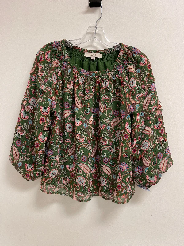 Top Long Sleeve By Loft In Floral Print, Size: Xs