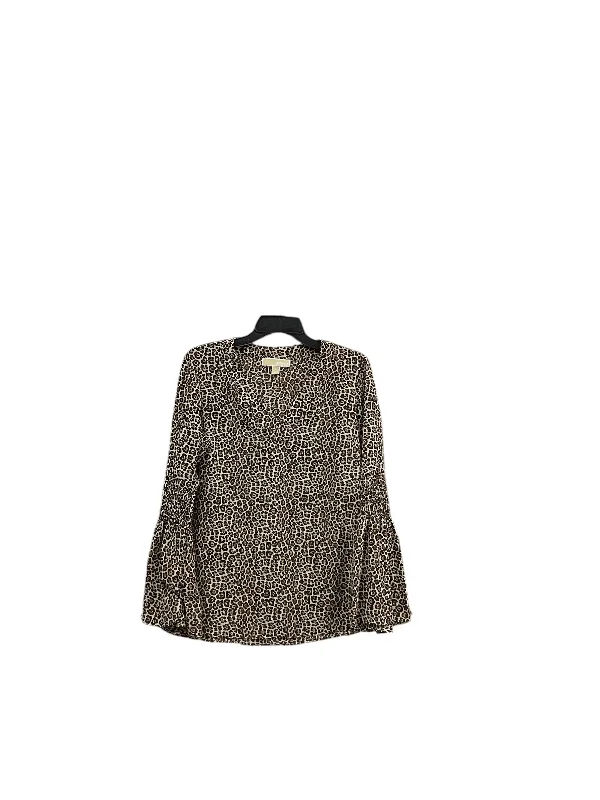 Top Long Sleeve By Michael By Michael Kors In Animal Print, Size: S