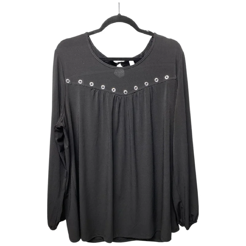 Top Long Sleeve By Ny Collection In Black, Size: 2x