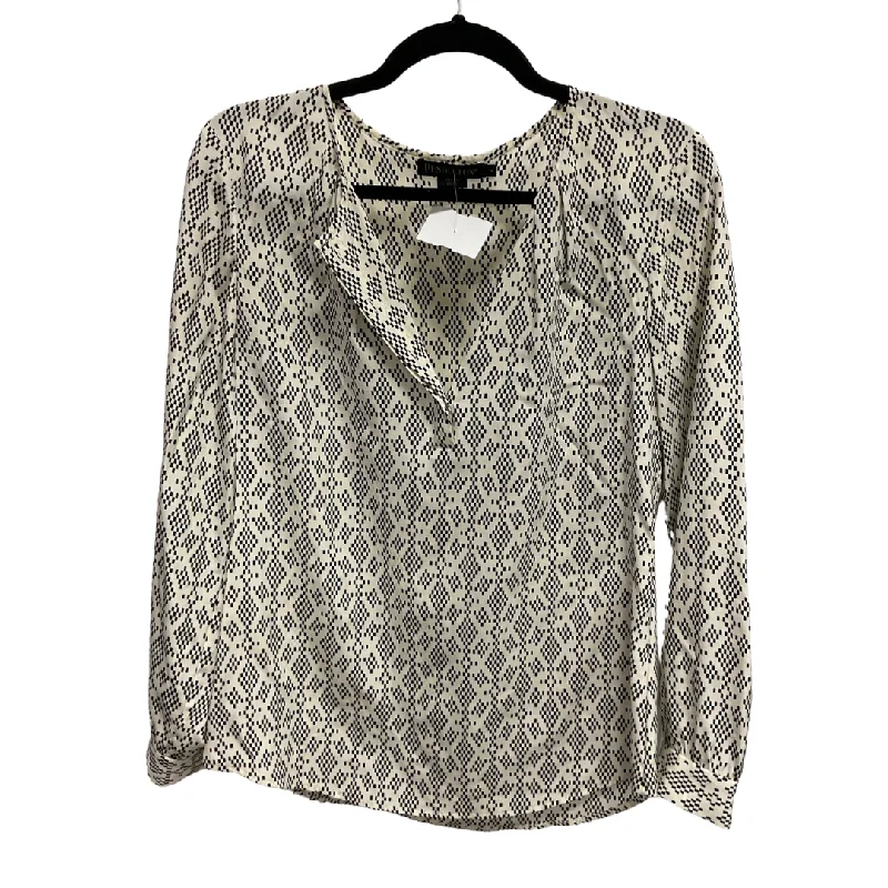 Top Long Sleeve By Pendleton In Black & Cream, Size: S