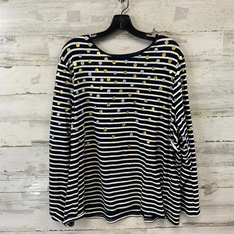 Top Long Sleeve By Talbots In Blue, Size: 3x