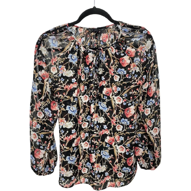 Top Long Sleeve By White House Black Market In Floral Print, Size: 0