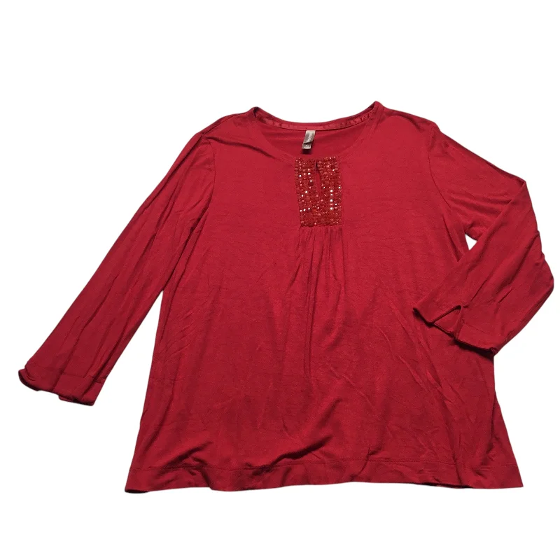 Top Long Sleeve By White Stag In Red, Size: M