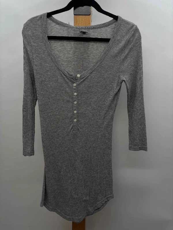 Rubbish Women's Size XL Gray Heathered Long Sleeve Shirt