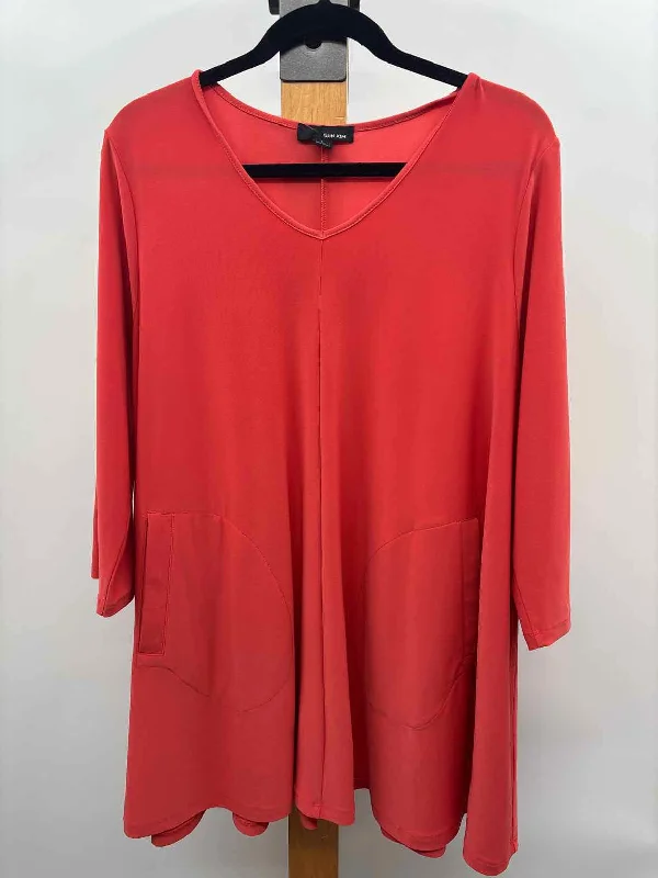 Sun Kim Women's Size L coral Solid Tunic