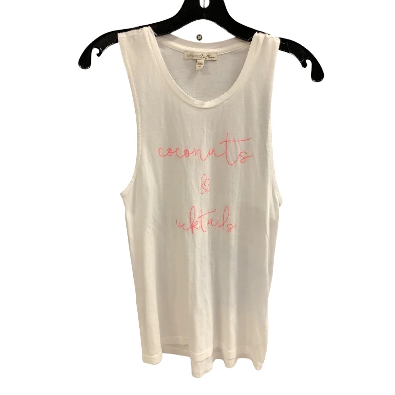 Top Graphic Sleeveless By Express In White, Size: S