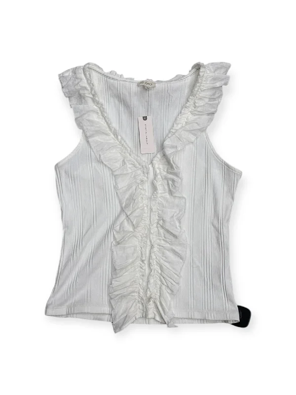 Top Sleeveless By Anthropologie In White, Size: M