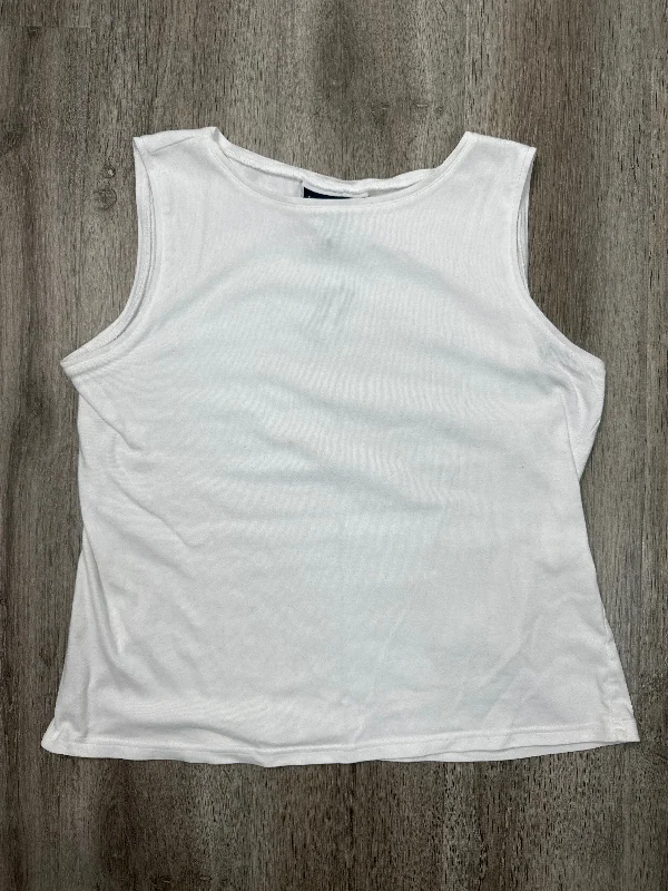 Top Sleeveless By Karen Scott In White, Size: L